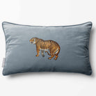 Tiger | Sustainable Velvet Rectangle Cushion - French Grey 50 x 30 cm Piped by Izabela Peters