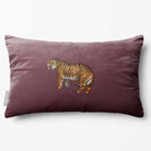Tiger | Sustainable Velvet Rectangle Cushion - Italian Grape 50 x 30 cm Standard by Izabela Peters