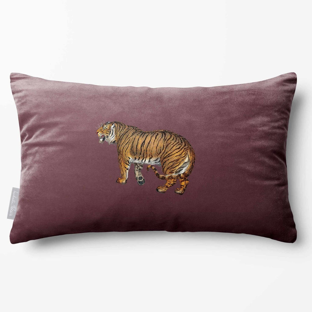 Tiger | Sustainable Velvet Rectangle Cushion - Italian Grape 50 x 30 cm Standard by Izabela Peters