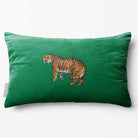 Tiger | Sustainable Velvet Rectangle Cushion - Emerald Green 50 x 30 cm Standard by Izabela Peters