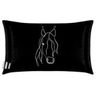 Horse | Sustainable Velvet Rectangle Cushion - Black and White 50 x 30 cm Cover Only by Izabela Peters