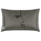 Angular Face | Sustainable Velvet Rectangle Cushion - Beluga 50 x 30 cm Cover Only by Izabela Peters