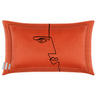Angular Face | Sustainable Velvet Rectangle Cushion - Burnt Ochre 50 x 30 cm Cover Only by Izabela Peters