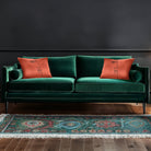 Angular Face | Sustainable Velvet Rectangle Cushion - Burnt Ochre 50 x 30 cm Cover Only by Izabela Peters