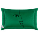 Angular Face | Sustainable Velvet Rectangle Cushion - Emerald Green 50 x 30 cm Cover Only by Izabela Peters