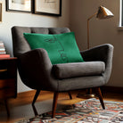 Angular Face | Sustainable Velvet Rectangle Cushion - Emerald Green 50 x 30 cm Cover Only by Izabela Peters