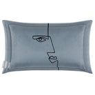 Angular Face | Sustainable Velvet Rectangle Cushion - French Grey 50 x 30 cm Cover Only by Izabela Peters