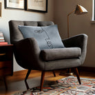 Angular Face | Sustainable Velvet Rectangle Cushion - French Grey 50 x 30 cm Cover Only by Izabela Peters