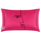 Angular Face | Sustainable Velvet Rectangle Cushion in Hot Pink 50 x 30 cm Cover Only | Izabela Peters