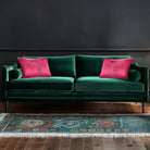 Angular Face | Sustainable Velvet Rectangle Cushion - Hot Pink 50 x 30 cm Cover Only by Izabela Peters