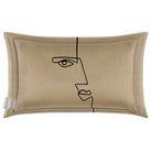 Angular Face | Sustainable Velvet Rectangle Cushion - Taupe 50 x 30 cm Cover Only by Izabela Peters