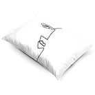 Angular Face | Sustainable Velvet Rectangle Cushion - White and Black 50 x 30 cm Cover Only by Izabela Peters