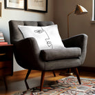 Angular Face | Sustainable Velvet Rectangle Cushion - White and Black 50 x 30 cm Cover Only by Izabela Peters