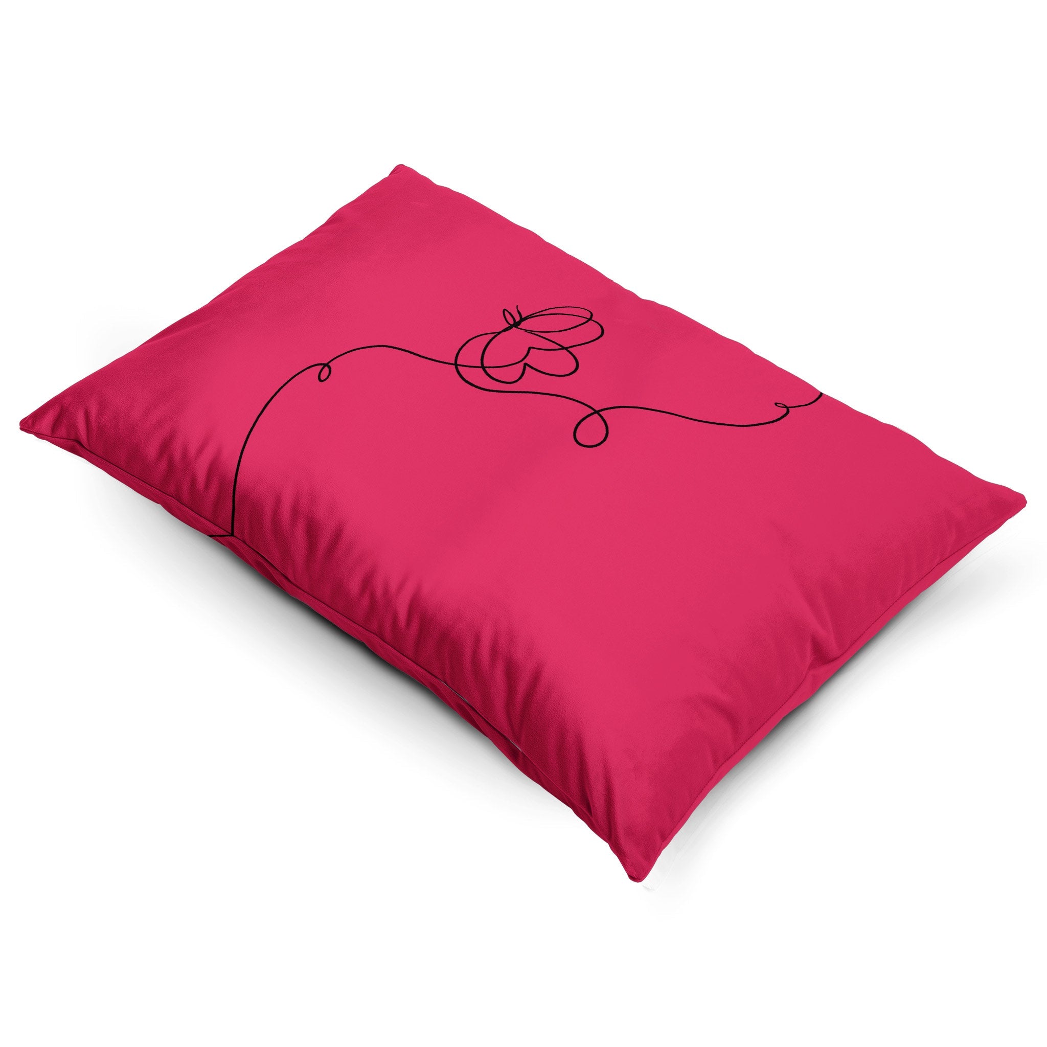 Butterfly | Sustainable Velvet Rectangle Cushion - Hot Pink 50 x 30 cm Cover Only by Izabela Peters