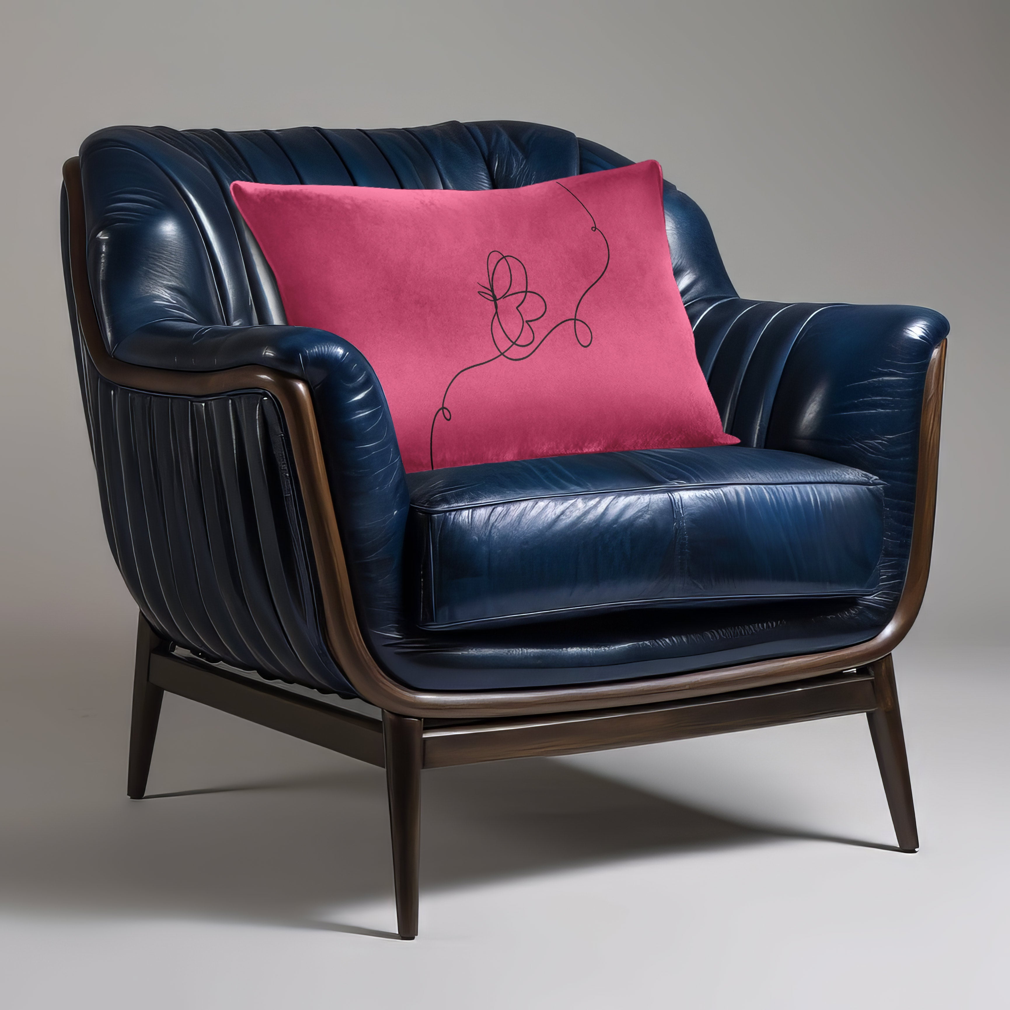 Butterfly | Sustainable Velvet Rectangle Cushion - Hot Pink 50 x 30 cm Cover Only by Izabela Peters