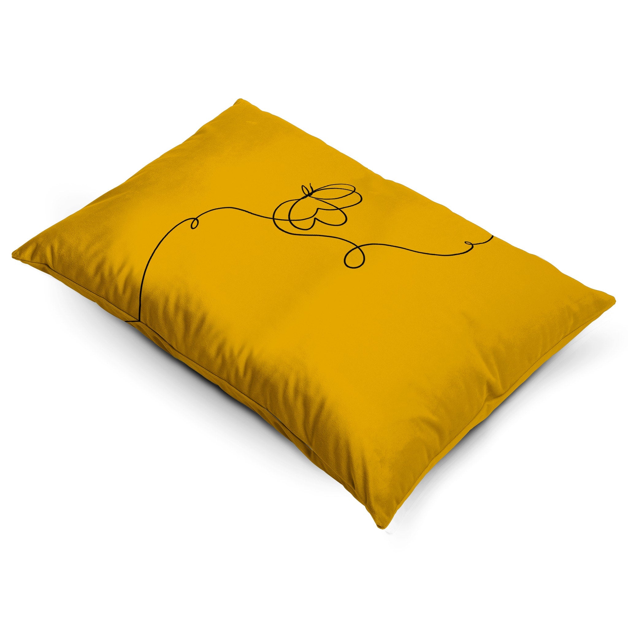 Butterfly | Sustainable Velvet Rectangle Cushion - Mustard Ochre 50 x 30 cm Cover Only by Izabela Peters