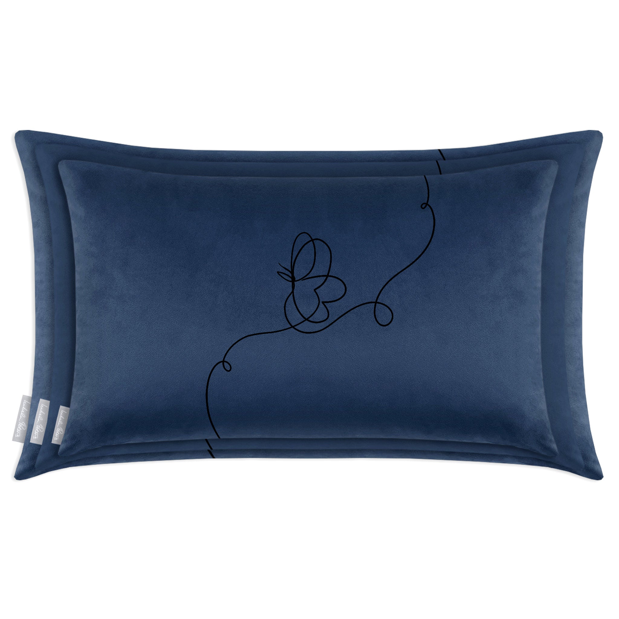 Butterfly | Sustainable Velvet Rectangle Cushion - Petrol Blue 50 x 30 cm Cover Only by Izabela Peters