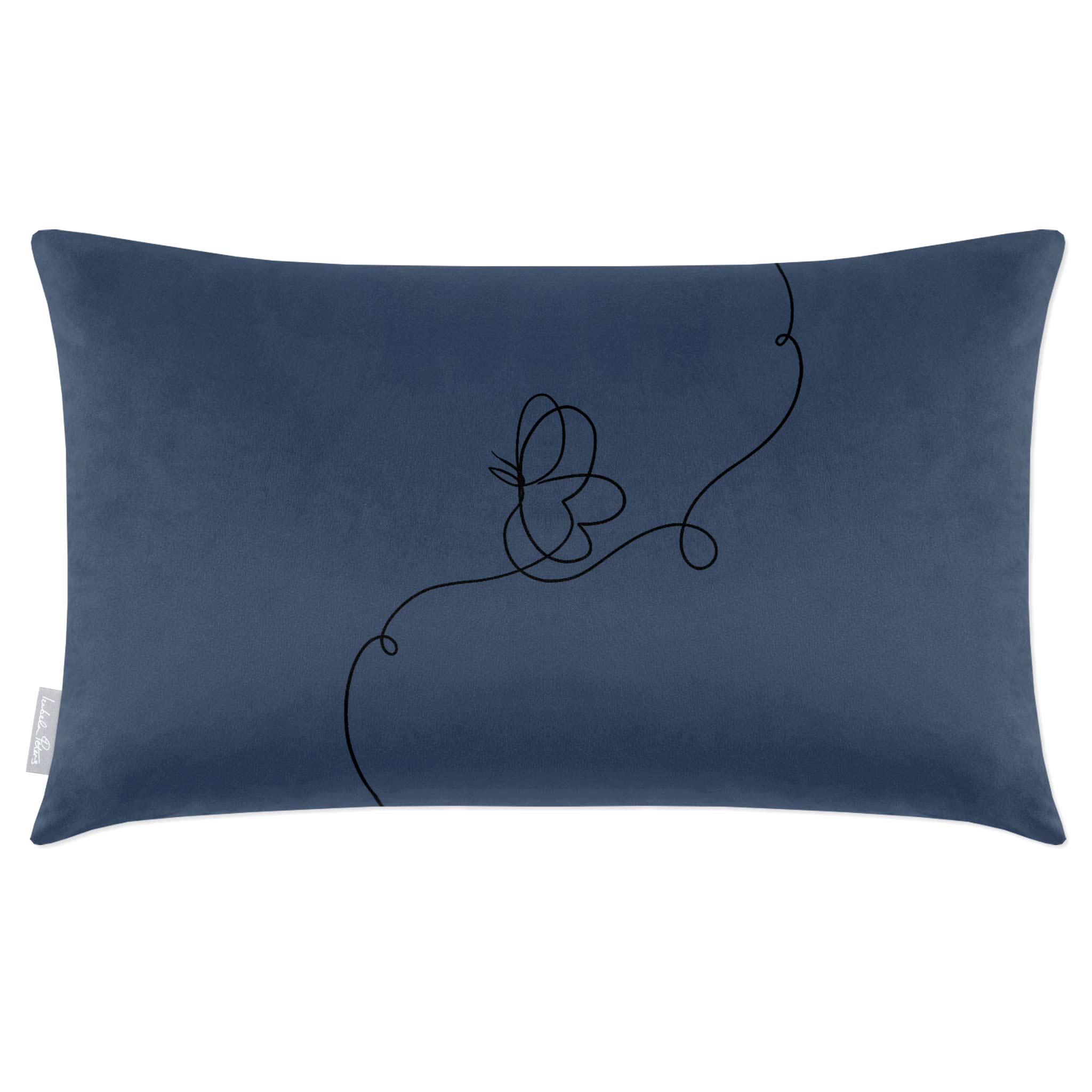Butterfly | Sustainable Velvet Rectangle Cushion - Petrol Blue 50 x 30 cm Cover Only by Izabela Peters
