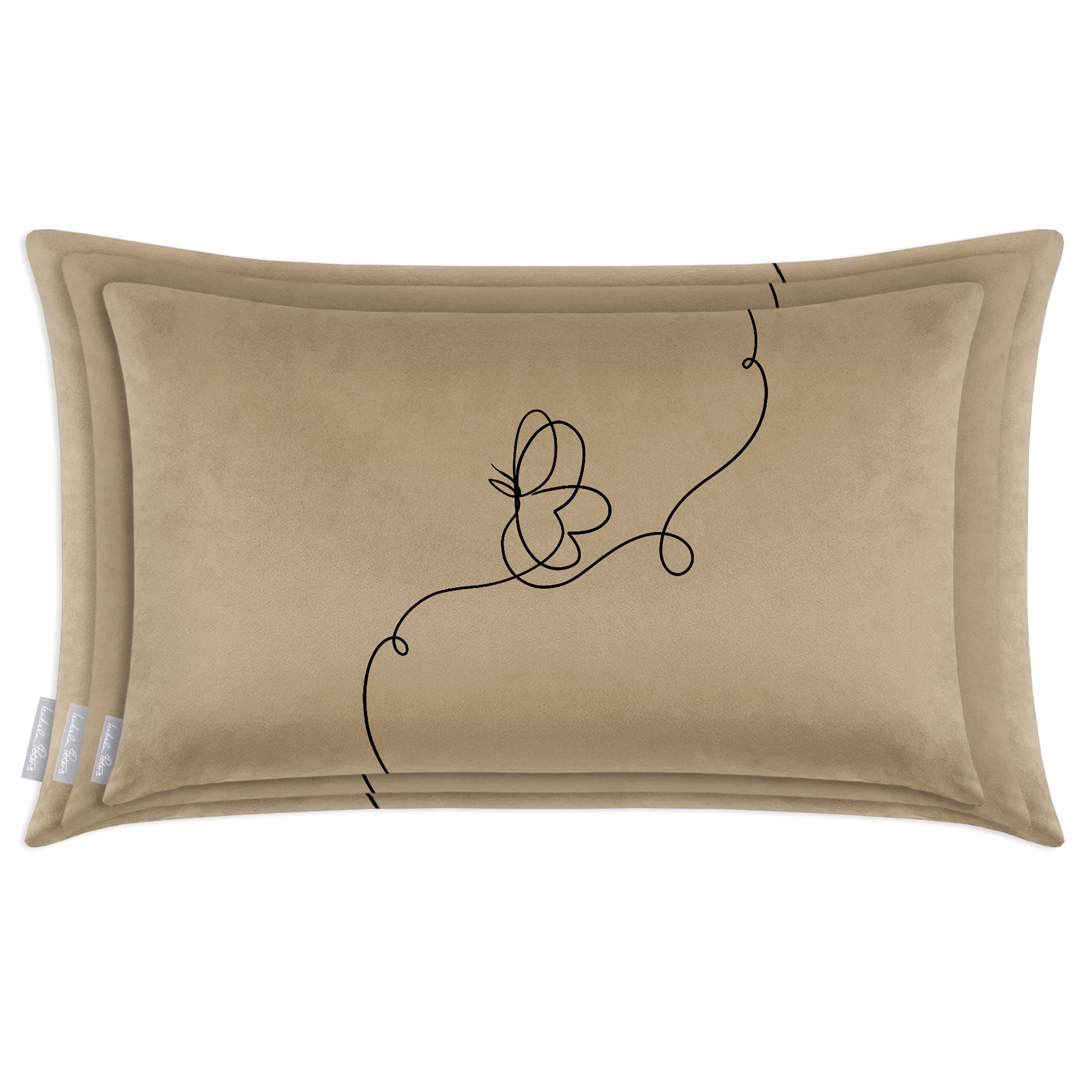 Butterfly | Sustainable Velvet Rectangle Cushion - Taupe 50 x 30 cm Cover Only by Izabela Peters