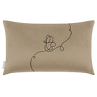 Butterfly | Sustainable Velvet Rectangle Cushion - Taupe 50 x 30 cm Cover Only by Izabela Peters