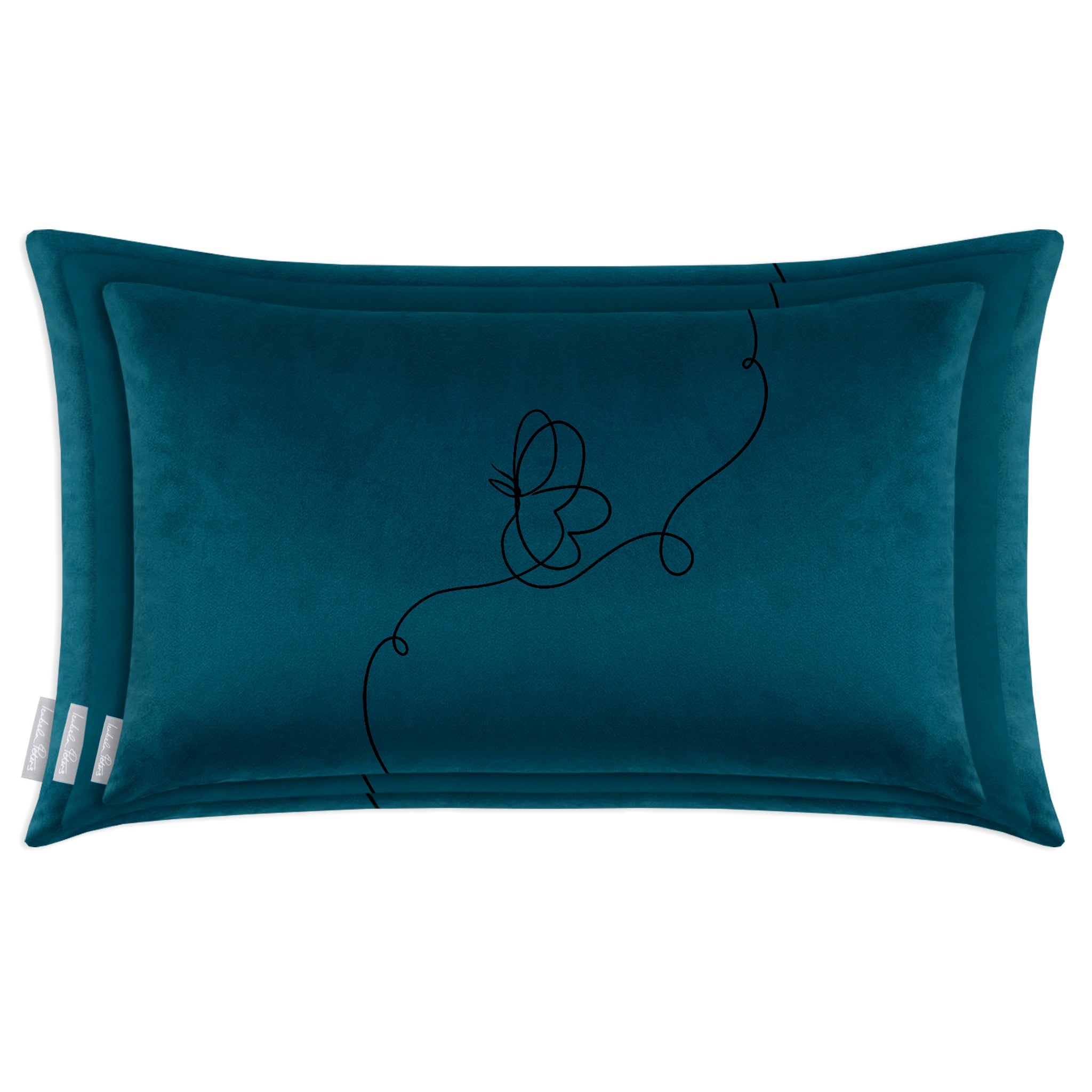 Butterfly | Sustainable Velvet Rectangle Cushion in Teal 50 x 30 cm Cover Only | Izabela Peters