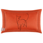 Cat | Sustainable Velvet Rectangle Cushion - Burnt Ochre 50 x 30 cm Cover Only by Izabela Peters