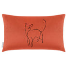 Cat | Sustainable Velvet Rectangle Cushion - Burnt Ochre 50 x 30 cm Cover Only by Izabela Peters