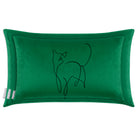 Cat | Sustainable Velvet Rectangle Cushion - Emerald Green 50 x 30 cm Cover Only by Izabela Peters