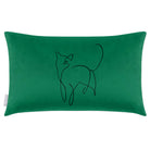 Cat | Sustainable Velvet Rectangle Cushion - Emerald Green 50 x 30 cm Cover Only by Izabela Peters
