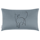 Cat | Sustainable Velvet Rectangle Cushion - French Grey 50 x 30 cm Cover Only by Izabela Peters