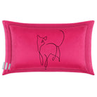 Cat | Sustainable Velvet Rectangle Cushion in Hot Pink 50 x 30 cm Cover Only | Izabela Peters