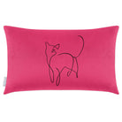 Cat | Sustainable Velvet Rectangle Cushion - Hot Pink 50 x 30 cm Cover Only by Izabela Peters