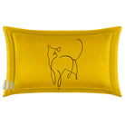 Cat | Sustainable Velvet Rectangle Cushion - Mustard Ochre 50 x 30 cm Cover Only by Izabela Peters