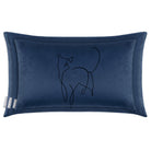 Cat | Sustainable Velvet Rectangle Cushion - Petrol Blue 50 x 30 cm Cover Only by Izabela Peters