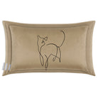 Cat | Sustainable Velvet Rectangle Cushion in Taupe 50 x 30 cm Cover Only | Izabela Peters