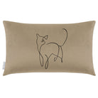 Cat | Sustainable Velvet Rectangle Cushion - Taupe 50 x 30 cm Cover Only by Izabela Peters