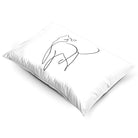 Cat | Sustainable Velvet Rectangle Cushion - White And Black 50 x 30 cm Cover Only by Izabela Peters