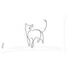 Cat | Sustainable Velvet Rectangle Cushion - White And Black 50 x 30 cm Cover Only by Izabela Peters