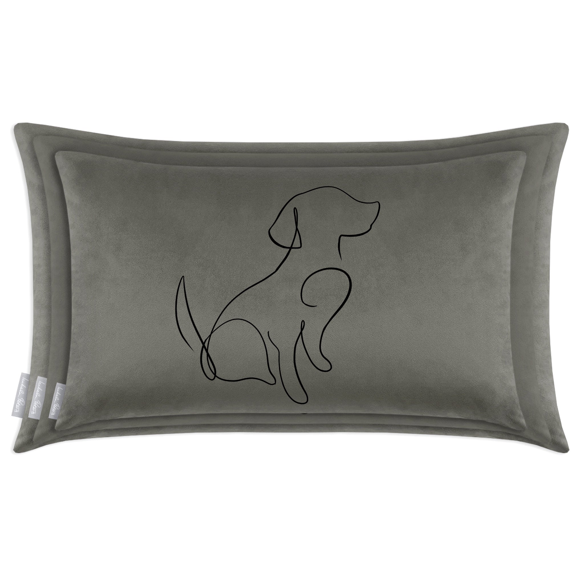 Dog | Sustainable Velvet Rectangle Cushion - Beluga 50 x 30 cm Cover Only by Izabela Peters