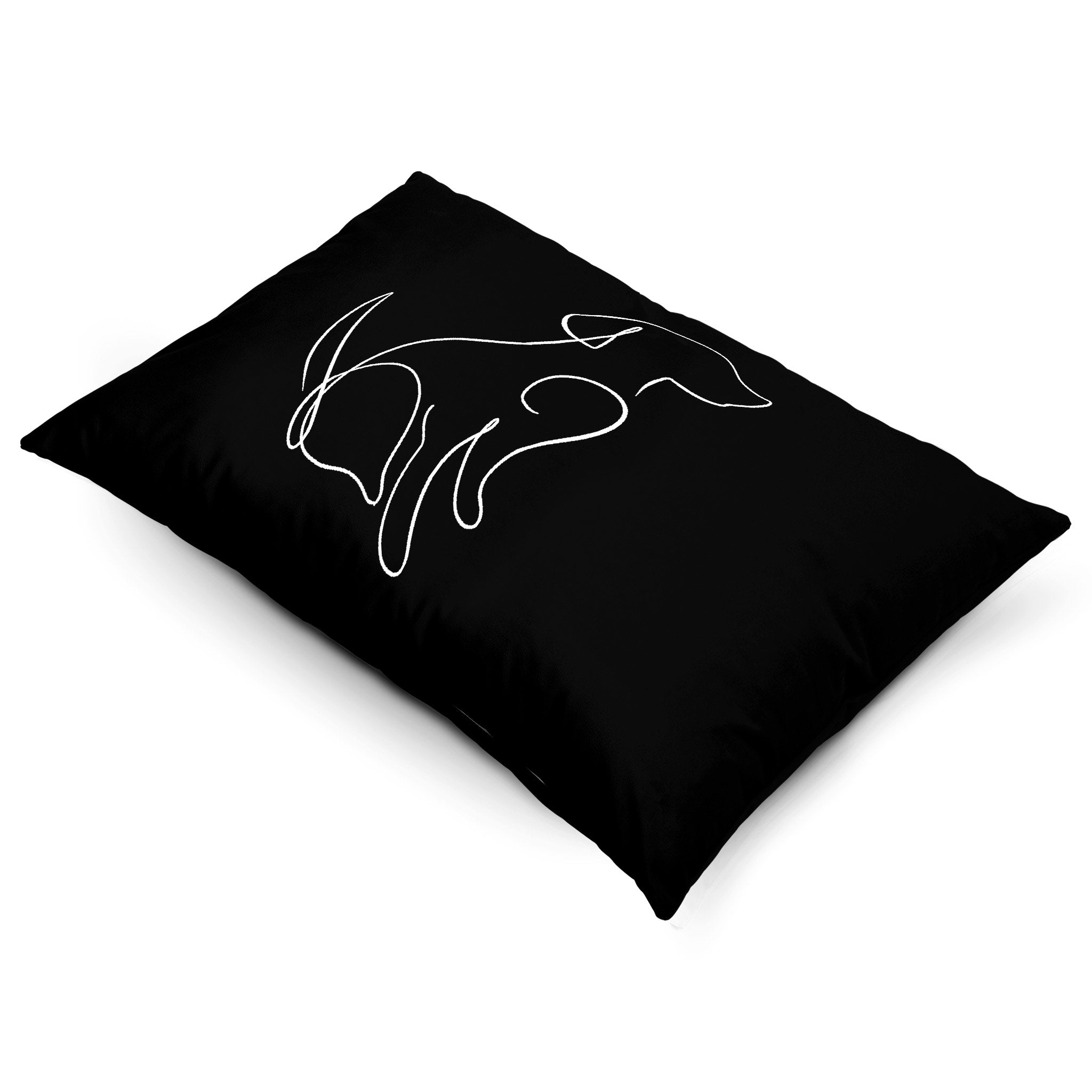 Dog | Sustainable Velvet Rectangle Cushion in Black and White 50 x 30 cm Cover Only | Izabela Peters