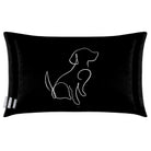 Dog | Sustainable Velvet Rectangle Cushion - Black and White 50 x 30 cm Cover Only by Izabela Peters