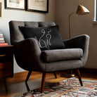 Dog | Sustainable Velvet Rectangle Cushion - Black and White 50 x 30 cm Cover Only by Izabela Peters