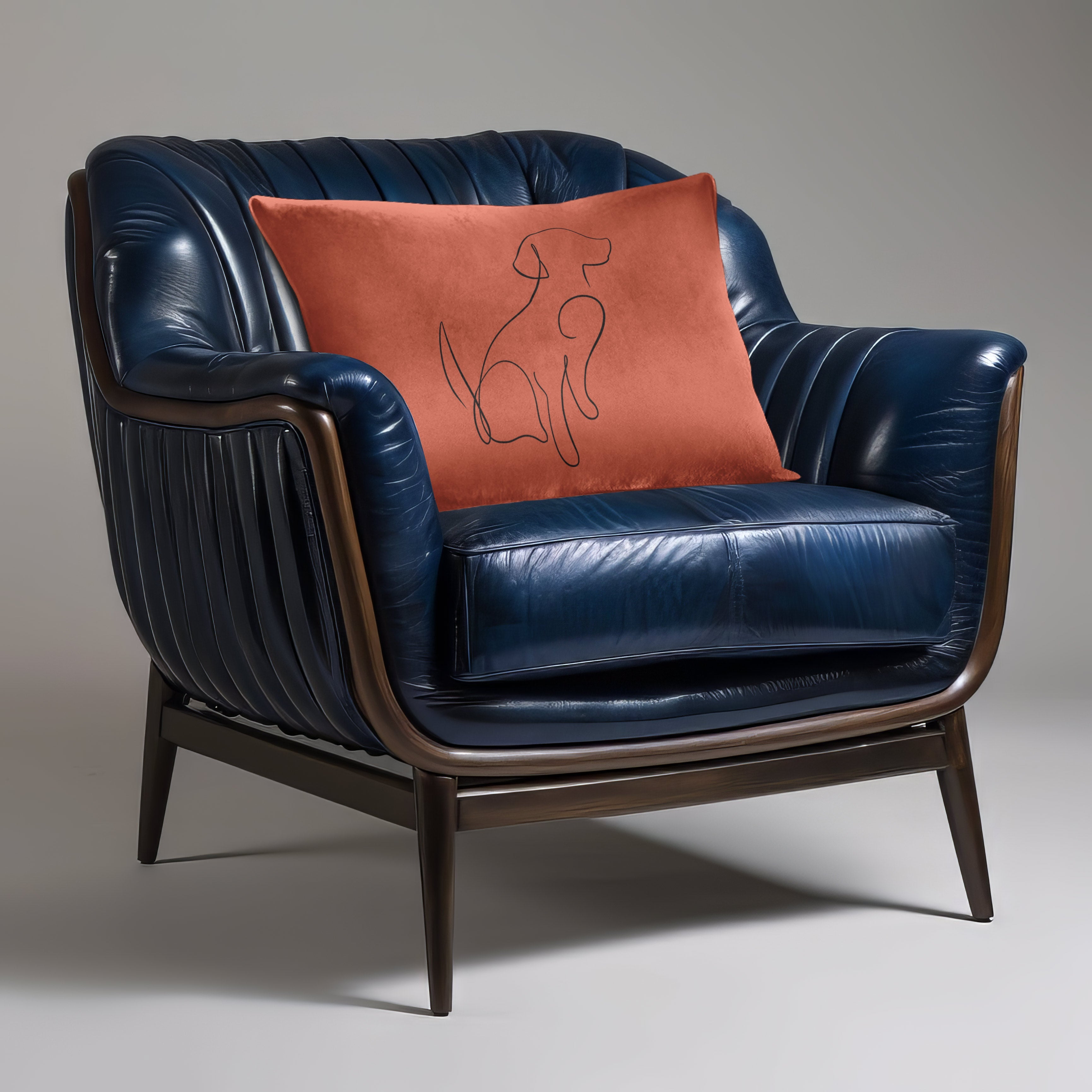 Dog | Sustainable Velvet Rectangle Cushion - Burnt Ochre 50 x 30 cm Cover Only by Izabela Peters