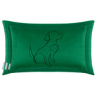 Dog | Sustainable Velvet Rectangle Cushion - Emerald Green 50 x 30 cm Cover Only by Izabela Peters
