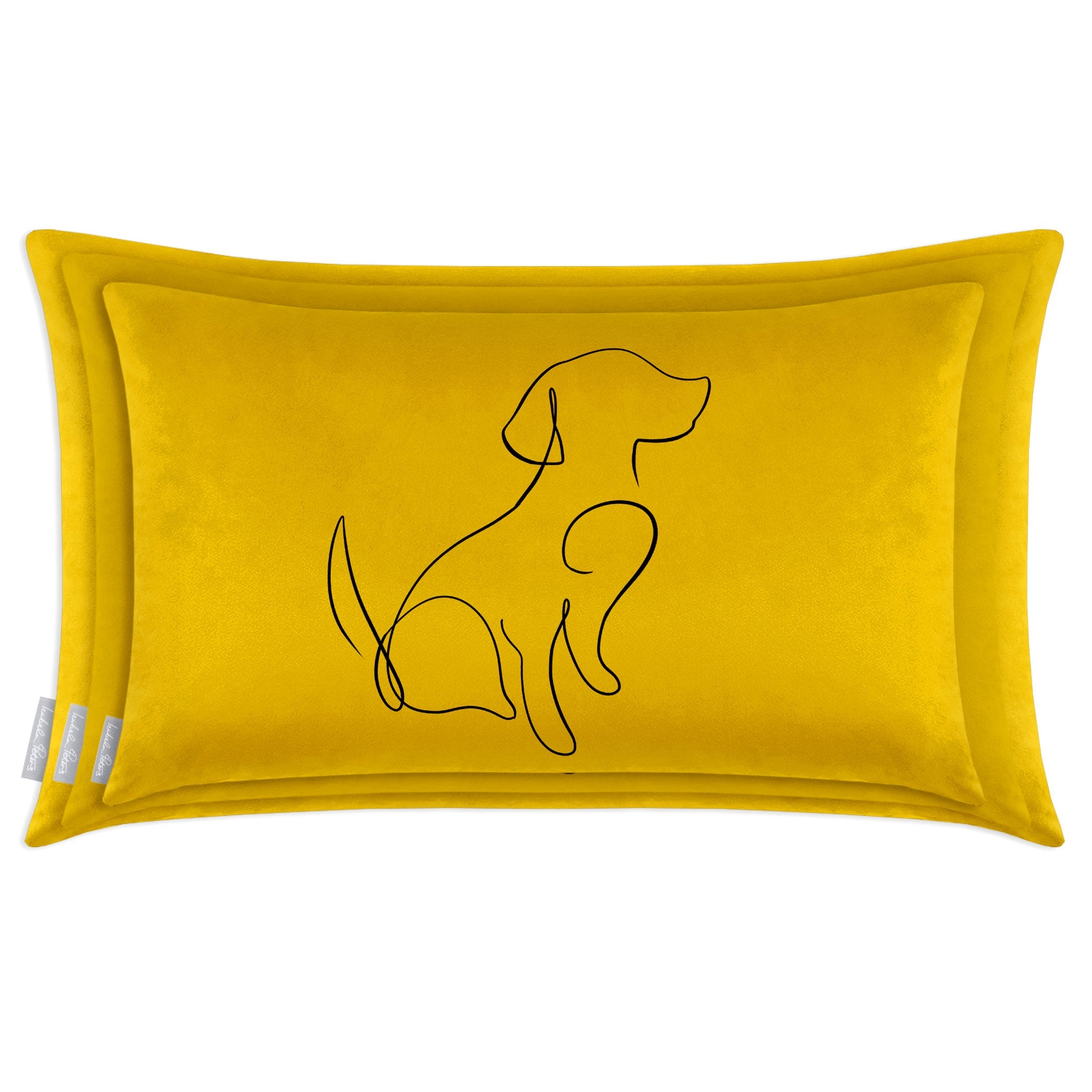 Dog | Sustainable Velvet Rectangle Cushion - Teal 50 x 30 cm Cover Only by Izabela Peters