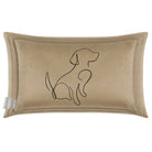 Dog | Sustainable Velvet Rectangle Cushion - Taupe 50 x 30 cm Cover Only by Izabela Peters