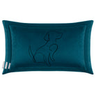Dog | Sustainable Velvet Rectangle Cushion - Teal 50 x 30 cm Cover Only by Izabela Peters