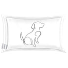 Dog | Sustainable Velvet Rectangle Cushion - White and Black 50 x 30 cm Cover Only by Izabela Peters