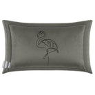Abstract Flamingo | Sustainable Velvet Rectangle Cushion - Beluga 50 x 30 cm Cover Only by Izabela Peters