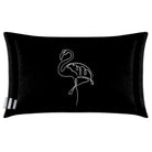 Abstract Flamingo | Sustainable Velvet Rectangle Cushion - Black and White 50 x 30 cm Cover Only by Izabela Peters